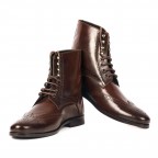 Genuine Leather Brown Long Boots Men