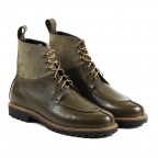 Genuine Leather Army Green Long Boots