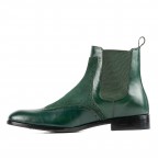 Dark Green Genuine Leather Long Boots