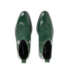 Dark Green Genuine Leather Long Boots