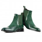 Dark Green Genuine Leather Long Boots