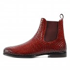 Burgundy Genuine Leather Long Boots