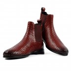 Burgundy Genuine Leather Long Boots