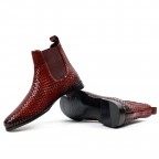 Burgundy Genuine Leather Long Boots