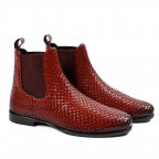 Burgundy Genuine Leather Long Boots