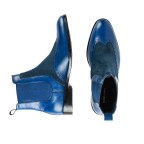 Blue Genuine Leather Long Boots Men