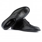 Black Derby Shoes Genuine Leather Men