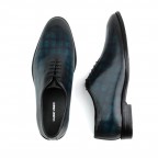 Dark Blue Genuine Leather Oxford Shoes