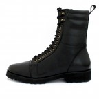 Genuine Leather Handmade Long Boots Men - Obsidian